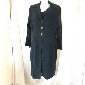 Helene Blake 2-Piece Sheath Dress & Cover Jacket Bluish Green